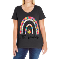 Art Teacher Boho Rainbow Caring Dedicated Loving Vintage Ladies Curvy T-shirt | Artistshot