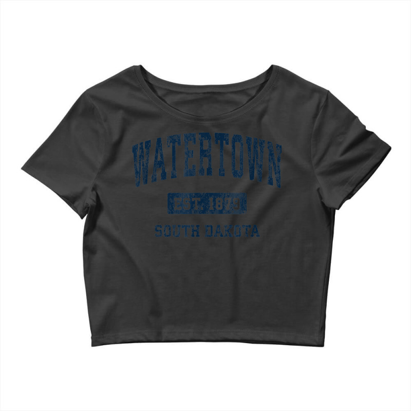 Watertown South Dakota Sd Vintage Athletic Sports Design Crop Top by Color | Artistshot