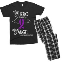 My Hero Is Now My Angel Alzheimers Awareness Men's T-shirt Pajama Set | Artistshot