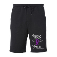 My Hero Is Now My Angel Alzheimers Awareness Fleece Short | Artistshot