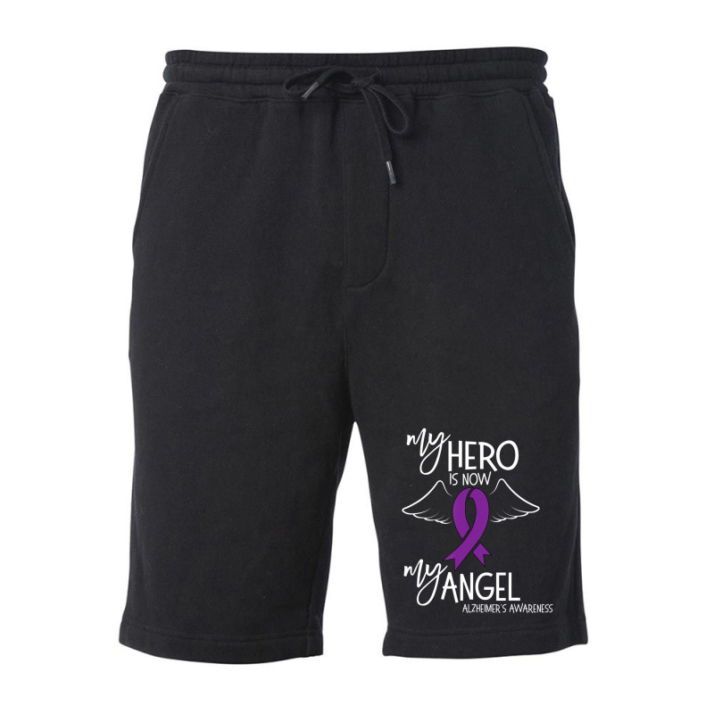 My Hero Is Now My Angel Alzheimers Awareness Fleece Short | Artistshot