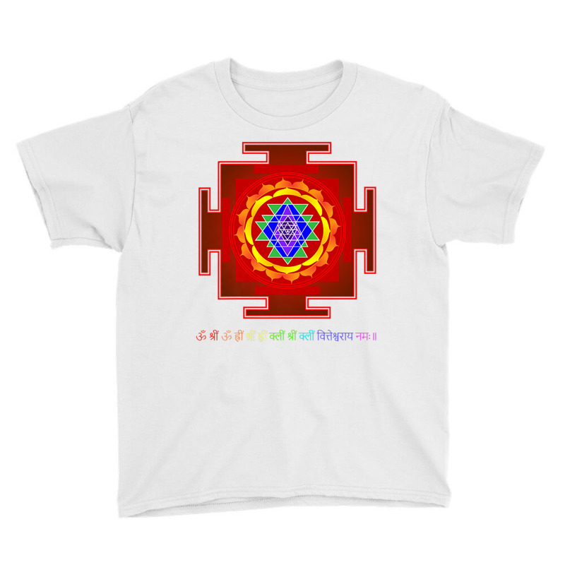 Sri Yantra Sanskrit Wealth Mantra Meditation Premium T Shirt Youth Tee by cm-arts | Artistshot