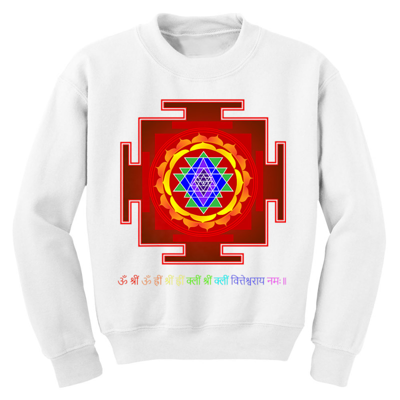 Sri Yantra Sanskrit Wealth Mantra Meditation Premium T Shirt Youth Sweatshirt by cm-arts | Artistshot