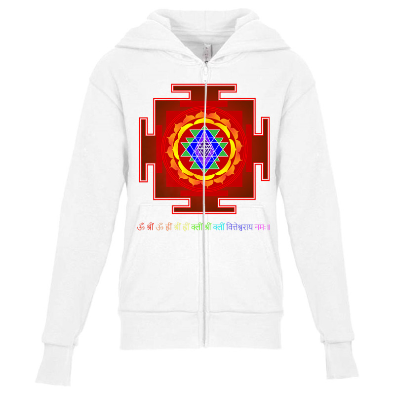 Sri Yantra Sanskrit Wealth Mantra Meditation Premium T Shirt Youth Zipper Hoodie by cm-arts | Artistshot