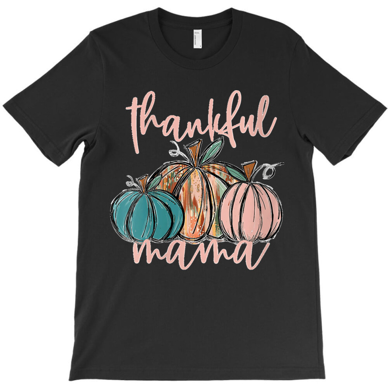 Womens Thankful Mama Mom Boho Pumpkins Vintage Fall Thanksgiving V Nec T-shirt | Artistshot