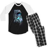 Space Jelly Fish Astronaut Science Galaxy Spaceman Cosmonaut Men's 3/4 Sleeve Pajama Set | Artistshot