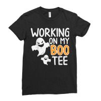 Working On My Boo Tee Funny Halloween Costume Men Women Gym Ladies Fitted T-shirt | Artistshot