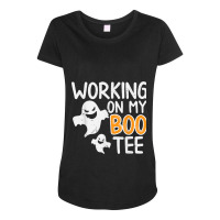 Working On My Boo Tee Funny Halloween Costume Men Women Gym Maternity Scoop Neck T-shirt | Artistshot