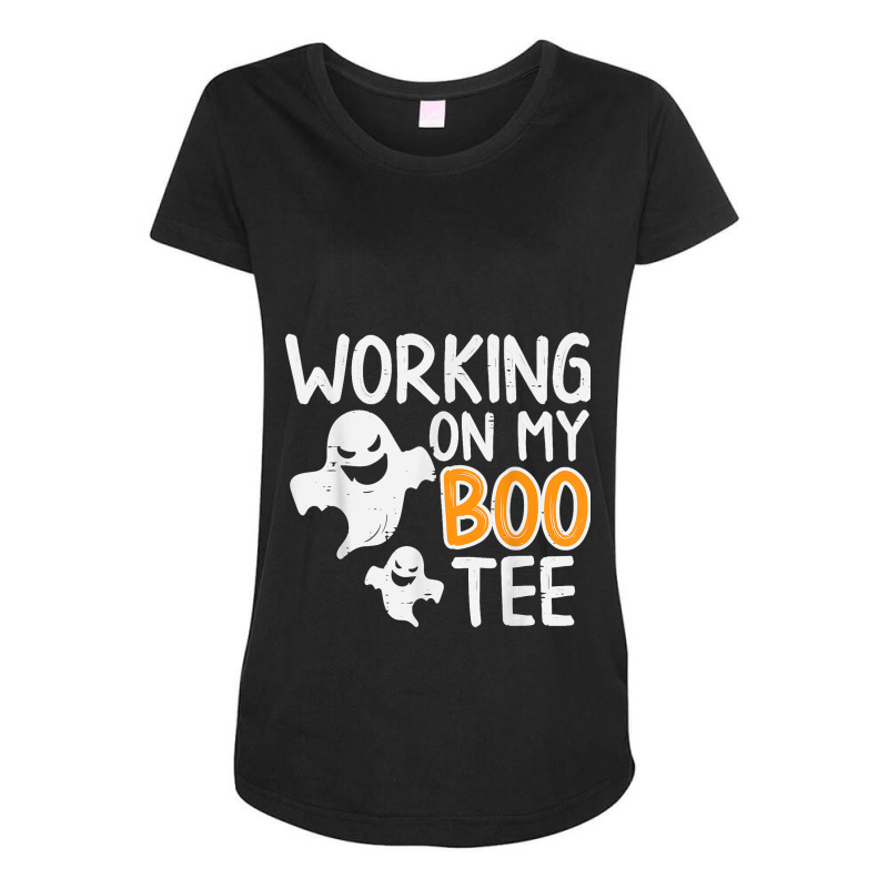 Working On My Boo Tee Funny Halloween Costume Men Women Gym Maternity Scoop Neck T-shirt by CesarEmmanuelNavarrete | Artistshot