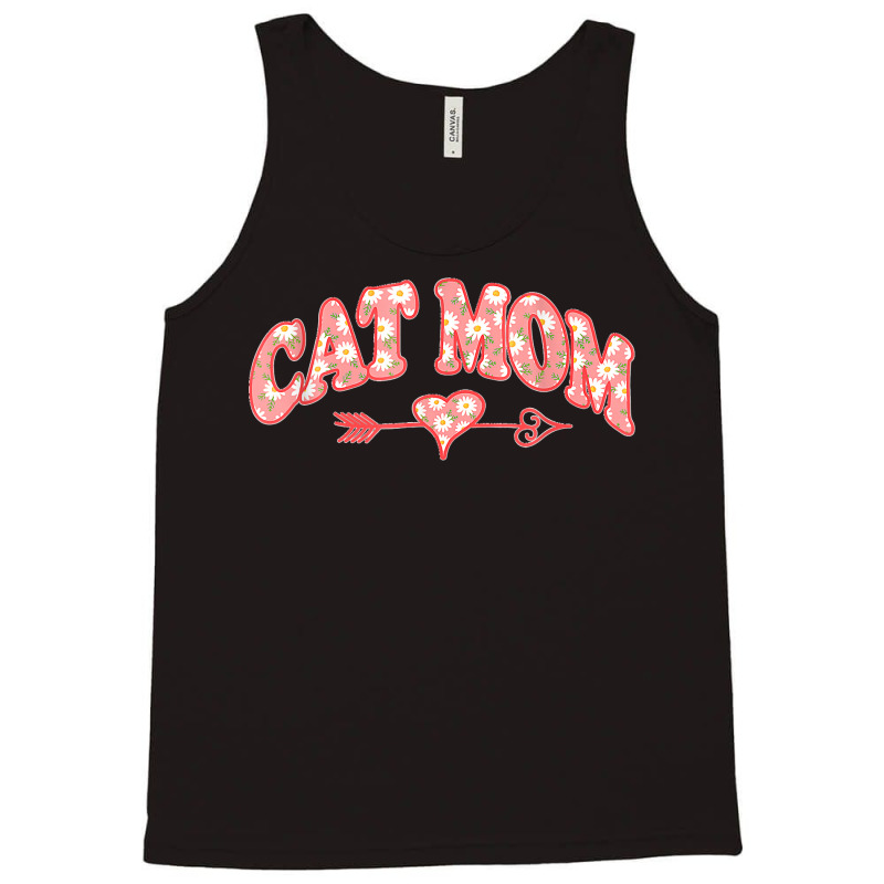 Womens Vintage Floral Cat Mom Funny Cat Lover Tank Top | Artistshot