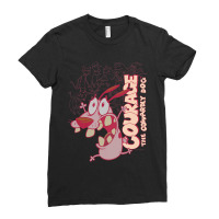 Courage The Cowardly Dog Running Scared Ladies Fitted T-shirt | Artistshot