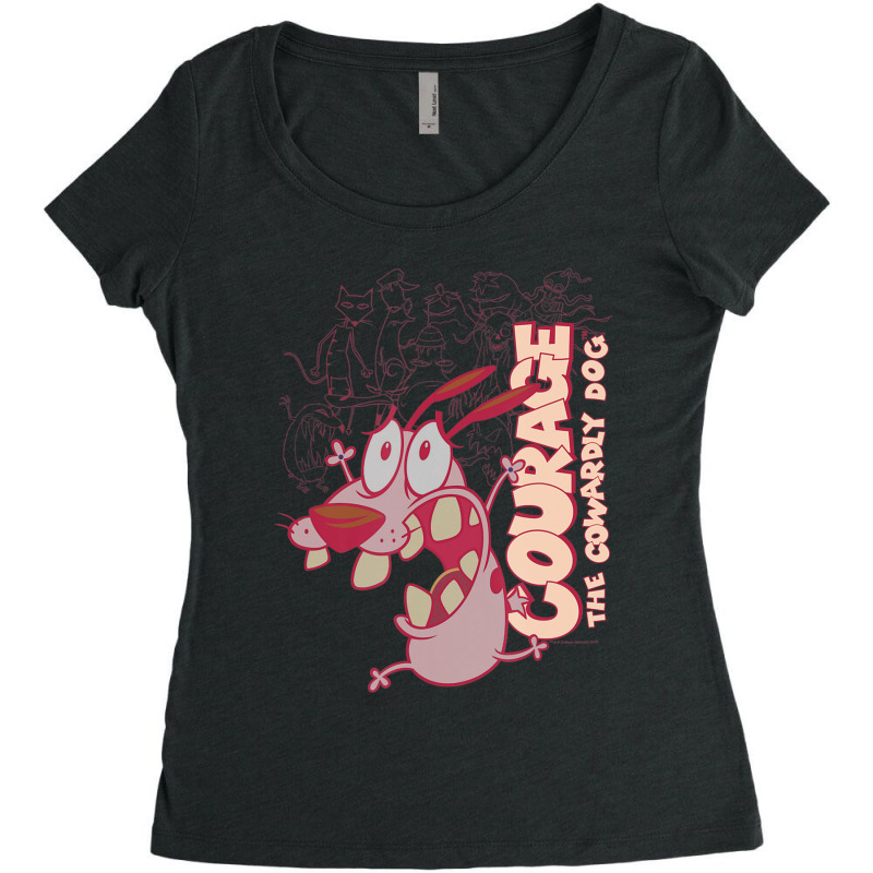 Courage The Cowardly Dog Running Scared Women's Triblend Scoop T-shirt by laughingtuy | Artistshot