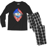 Super Argentine Heritage Argentina Roots Usa Flag Men's Long Sleeve Pajama Set | Artistshot