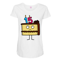 15th Birthday Cake With Candles Icing Chocolate Vanilla Maternity Scoop Neck T-shirt | Artistshot