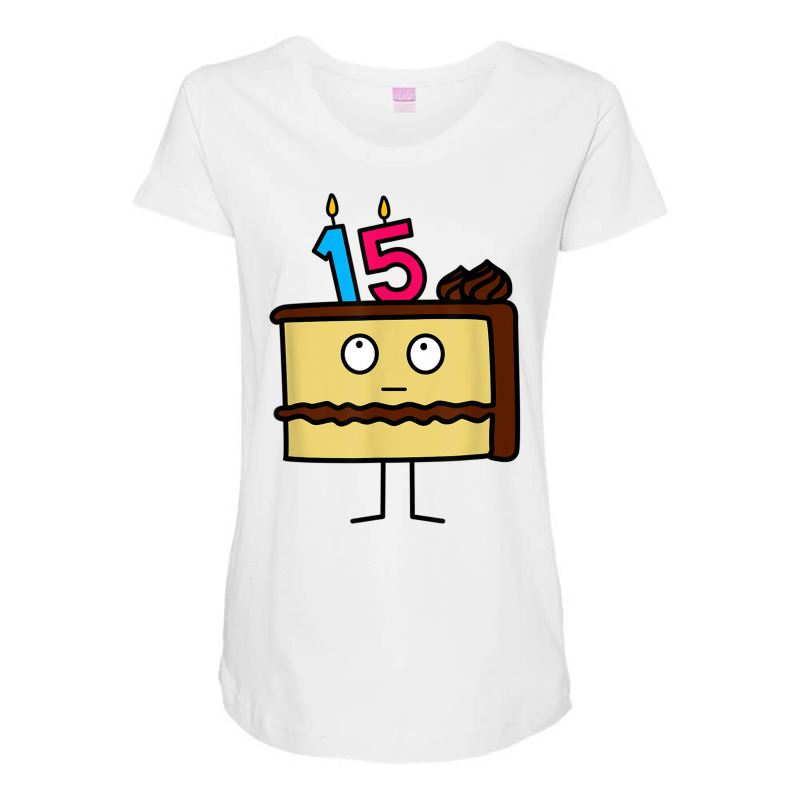 15th Birthday Cake With Candles Icing Chocolate Vanilla Maternity Scoop Neck T-shirt by cm-arts | Artistshot