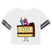 15th Birthday Cake With Candles Icing Chocolate Vanilla Scorecard Crop Tee | Artistshot