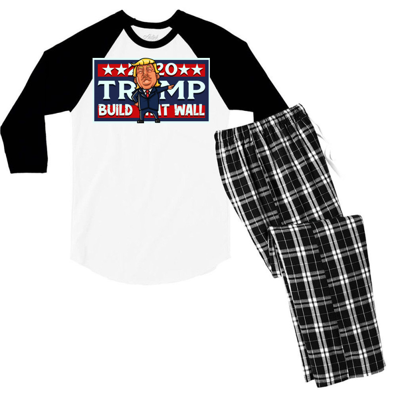 Build That Wall License Plate Men's 3/4 Sleeve Pajama Set | Artistshot