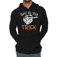 She Is My Trick With Halloween Night Costume Skeleton Finger Lightweight Hoodie | Artistshot