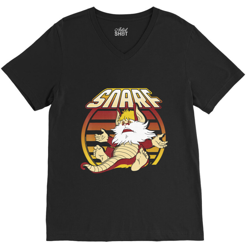 Thundercats Snarf Retro Sunset Portrait V-Neck Tee by atereabag | Artistshot