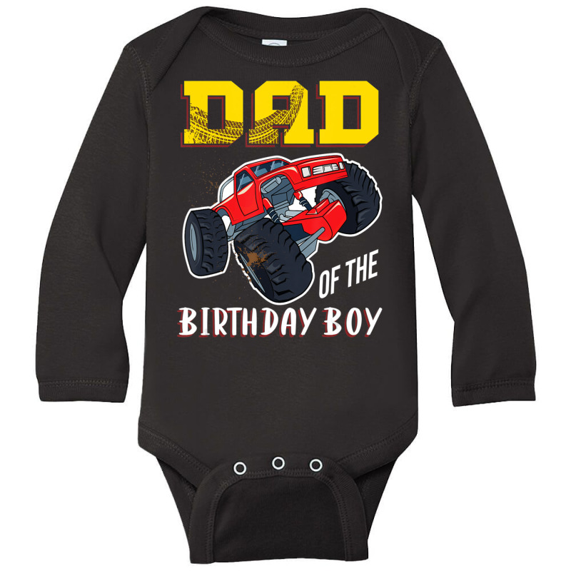 Mens Dad Of The Birthday Boy, Your Monster Truck Birthday Long Sleeve Baby Bodysuit | Artistshot