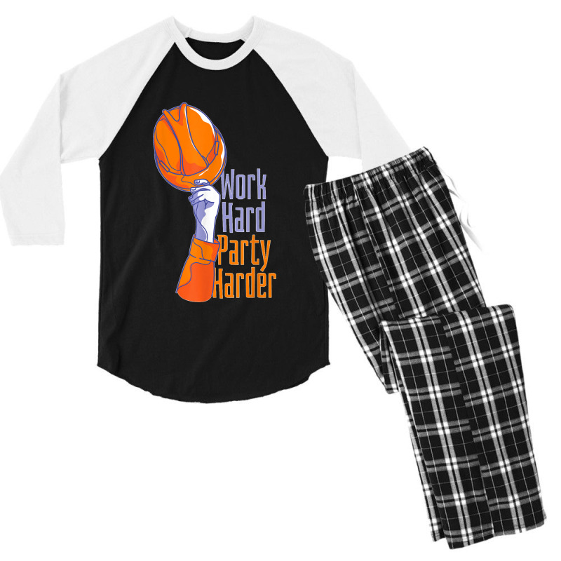 Work Hard Party Harder Men's 3/4 Sleeve Pajama Set | Artistshot