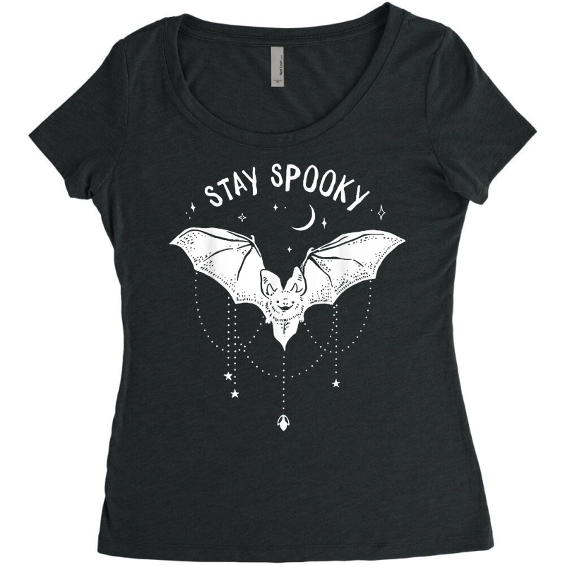 Stay Spooky Cute Vampire Bat Halloween T Shirt Women's Triblend Scoop T-shirt by cm-arts | Artistshot