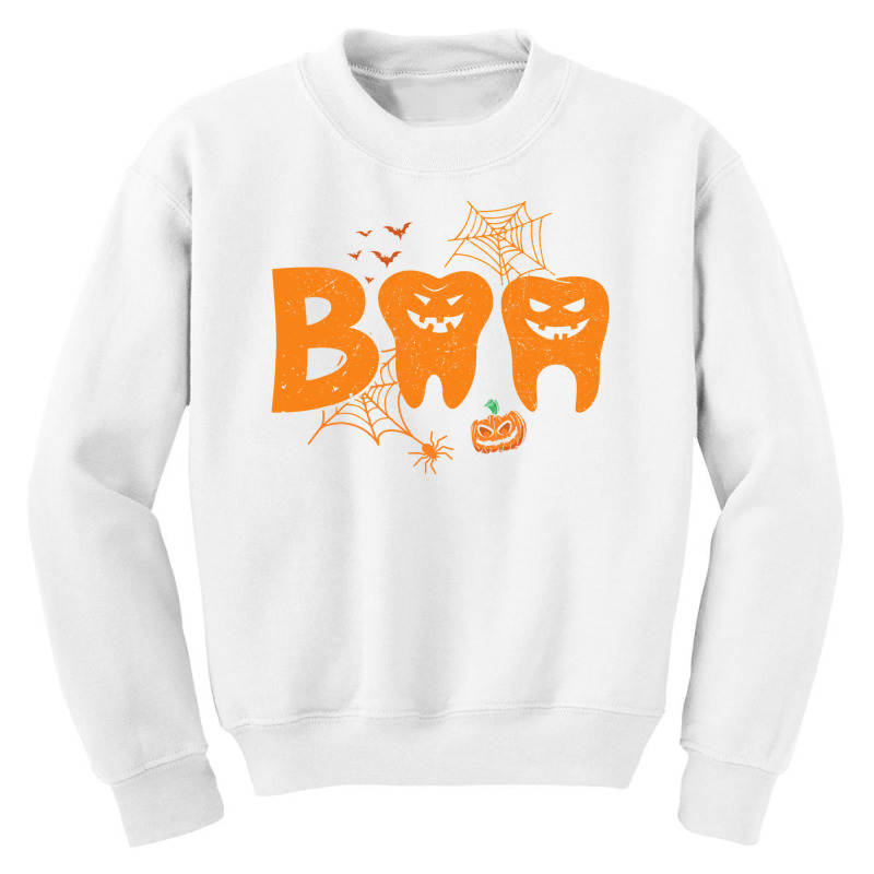 Halloween Boo Dentist Pumpkin Costume Dental Assistant Gift Youth Sweatshirt | Artistshot