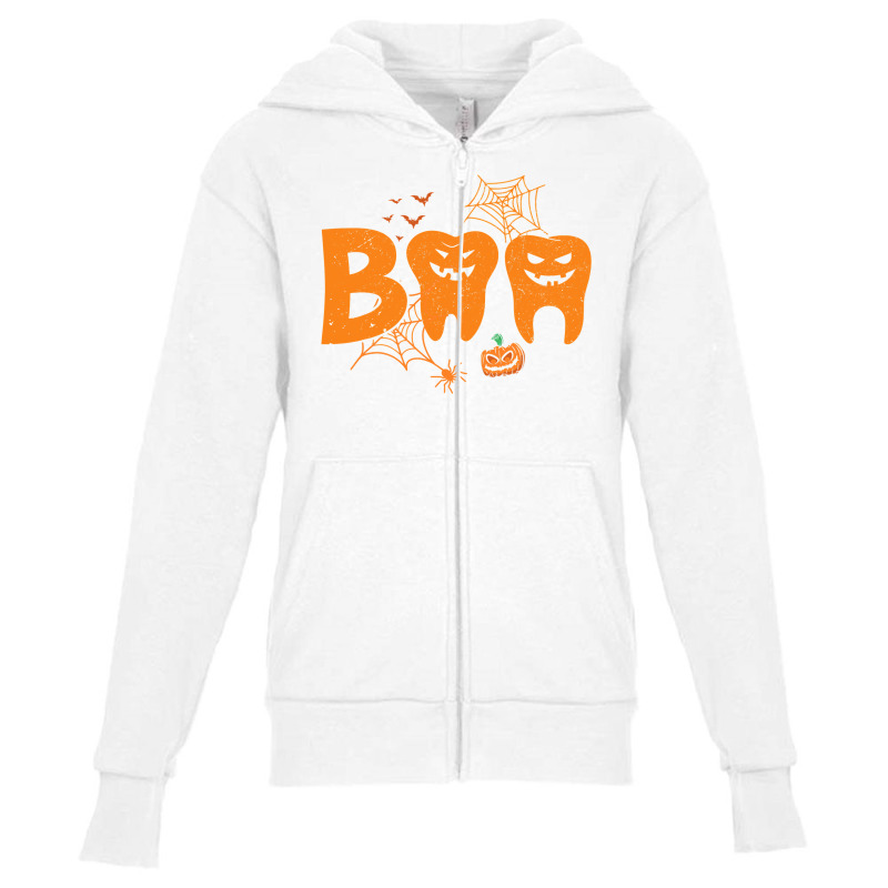 Halloween Boo Dentist Pumpkin Costume Dental Assistant Gift Youth Zipper Hoodie | Artistshot