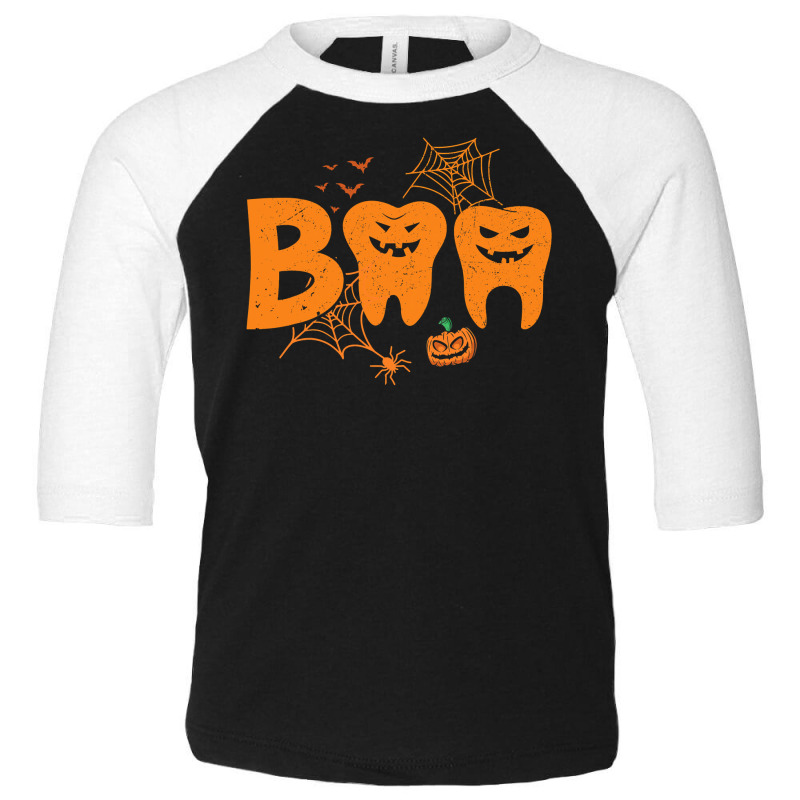 Halloween Boo Dentist Pumpkin Costume Dental Assistant Gift Toddler 3/4 Sleeve Tee | Artistshot