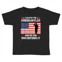 American Flag Tee To Salute Military Veteran Son Toddler T-shirt | Artistshot