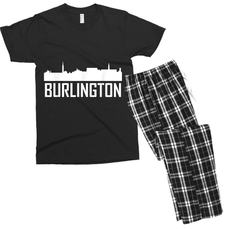 Burlington Vermont Skyline Silhouette T Shirt Men's T-shirt Pajama Set | Artistshot