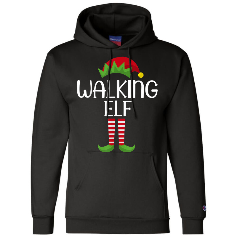 Walking Elf Family Matching Group Christmas Party Pajama Champion Hoodie | Artistshot