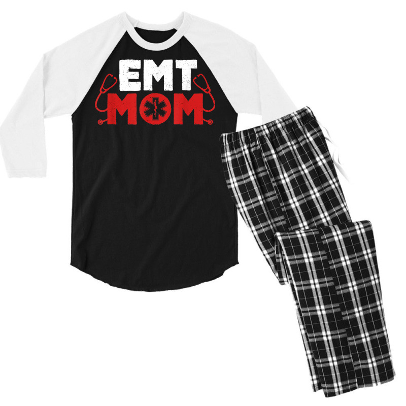 Emt Mom Emergency Medical Technicians Ems First Responder T Shirt Men's 3/4 Sleeve Pajama Set | Artistshot