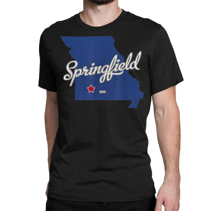 Springfield Missouri Mo Map Classic T-shirt | Artistshot