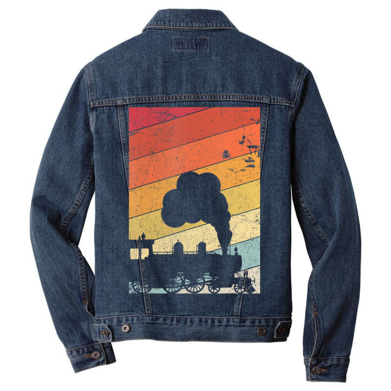 Train Retro Style Steam Train Men Denim Jacket | Artistshot