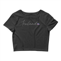 Ísland Simple Love Icelandic Flag Heart On Iceland Crop Top | Artistshot