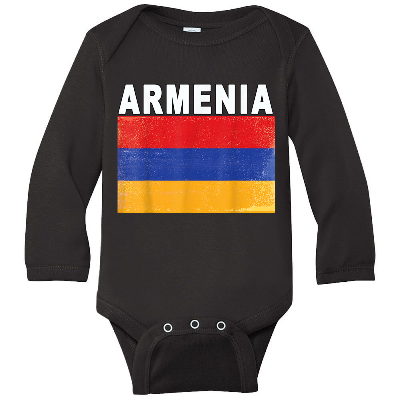 Armenian National Pride Distressed Effect Flag Of Armenia T Shirt Long Sleeve Baby Bodysuit by cm-arts | Artistshot