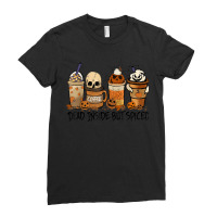 Dead Inside But Spiced Pumpkin Halloween Spooky Season Ghost Ladies Fitted T-shirt | Artistshot