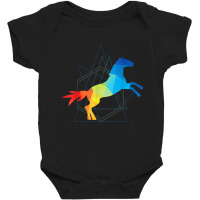 Colorful Horse T Shirt   Bucking Stallion Tee Baby Bodysuit | Artistshot