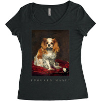 King Charles Spaniel Edouard Manet Women's Triblend Scoop T-shirt | Artistshot