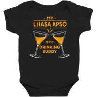 10506900022^my Lhasa Apso Is My Drinking Buddy^funny^dog Lov T Shirt Baby Bodysuit | Artistshot