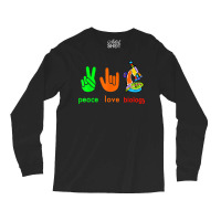 Peace Love Biology Microscope Painter Science Teach Long Sleeve Shirts | Artistshot