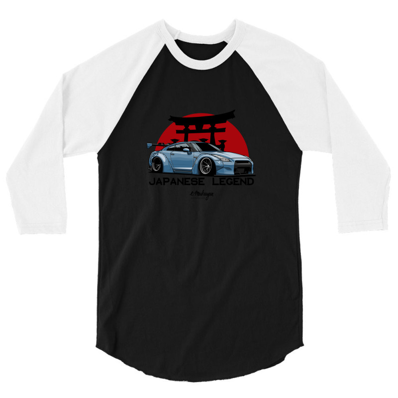 Gtr. Japanese Legend (blue) 3/4 Sleeve Shirt by RobertDoss | Artistshot