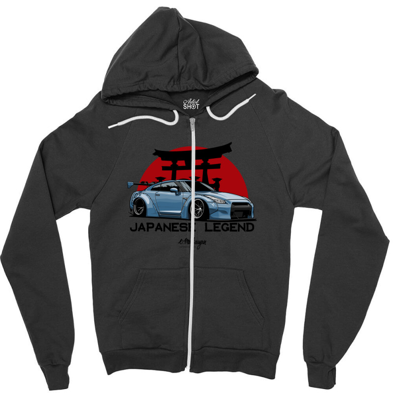 Gtr. Japanese Legend (blue) Zipper Hoodie by RobertDoss | Artistshot