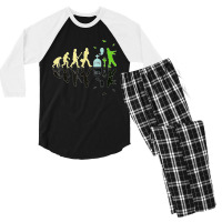 Zombie Evolution Funny Halloween Costume Men Women Men's 3/4 Sleeve Pajama Set | Artistshot