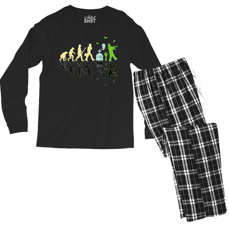 Zombie Evolution Funny Halloween Costume Men Women Men's Long Sleeve Pajama Set | Artistshot