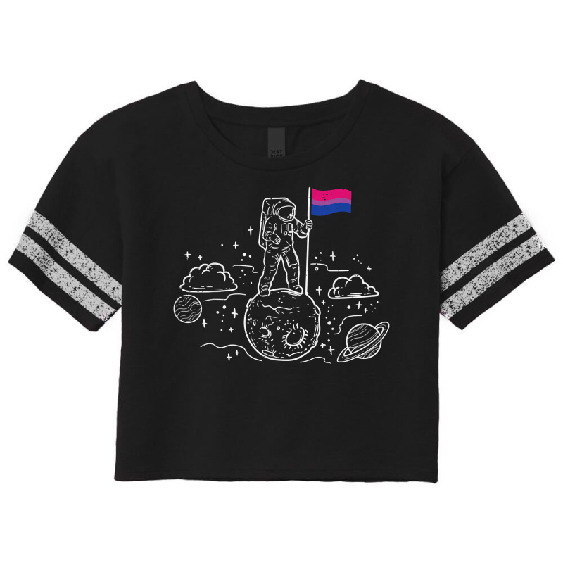 Astronaut Moon Bisexual Flag Space Lgbtq Gay Pride Ally Bi Scorecard Crop Tee | Artistshot