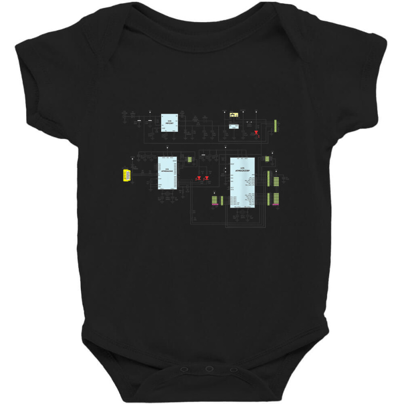 Electronic Engineer Geek Nerd Circuit Shirt Baby Bodysuit by cm-arts | Artistshot