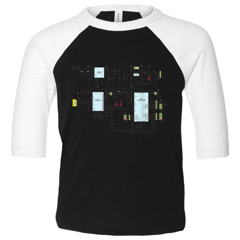 Electronic Engineer Geek Nerd Circuit Shirt Toddler 3/4 Sleeve Tee by cm-arts | Artistshot