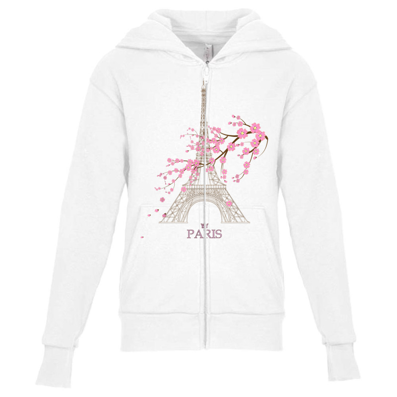 Paris Eiffel Tower The Sign Of Love France Parisian Home T Shirt Youth Zipper Hoodie by cm-arts | Artistshot